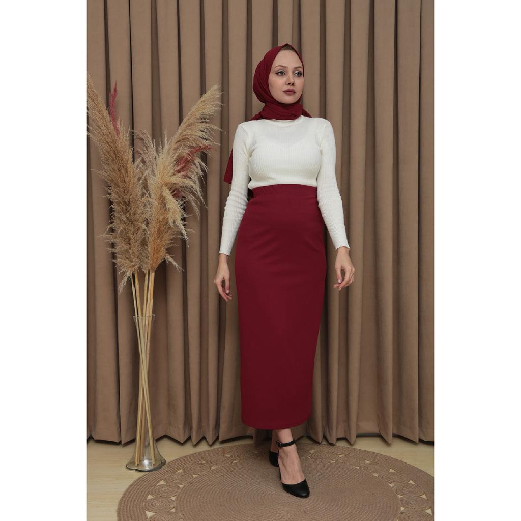 Женская черная юбка-карандаш на эластичном поясе