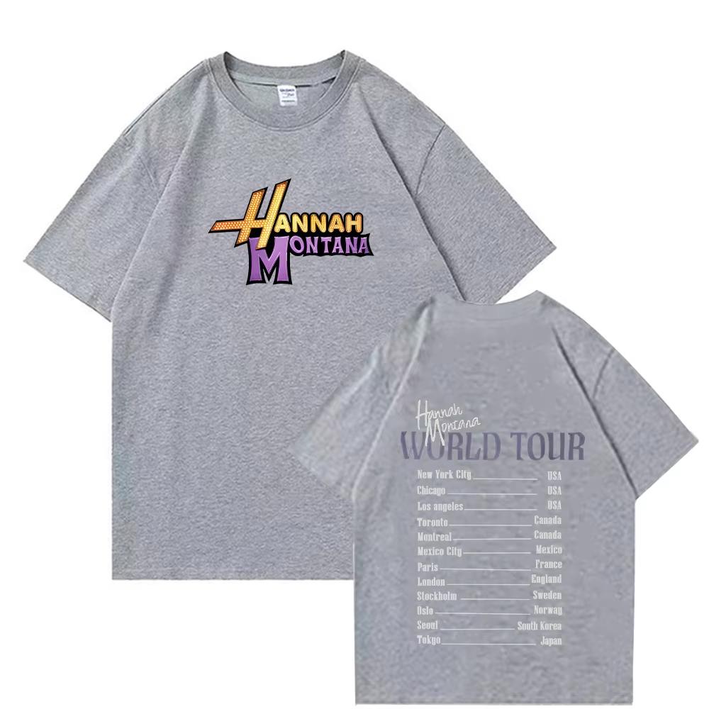 Hannah Montana World Tour Vintage Concert Print Casual Short Sleeve Women And Men Comfortable T-shirt