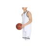 Li Ning Sports Basketball Series Logo Print Striped Round Neck Slim Shorts Set Men Sportswear White AATS003-4