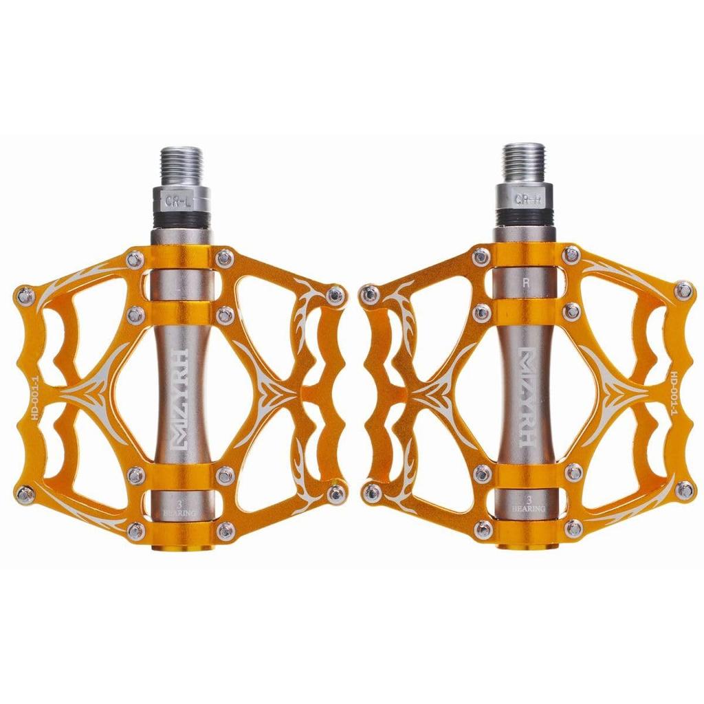 Aluminum Pedals and Right with 3 Bearings and Chromoly Pedal Axles for Road Mountain Cross City BMX Folding and (Left Set) Built-in Bicycles Bikes,