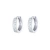 925 Sterling Silver Double Row CZ Huggie Hoop Earrings for Women, Sparkling Cubic Zirconia Gold Plated Small Hoop Earrings,