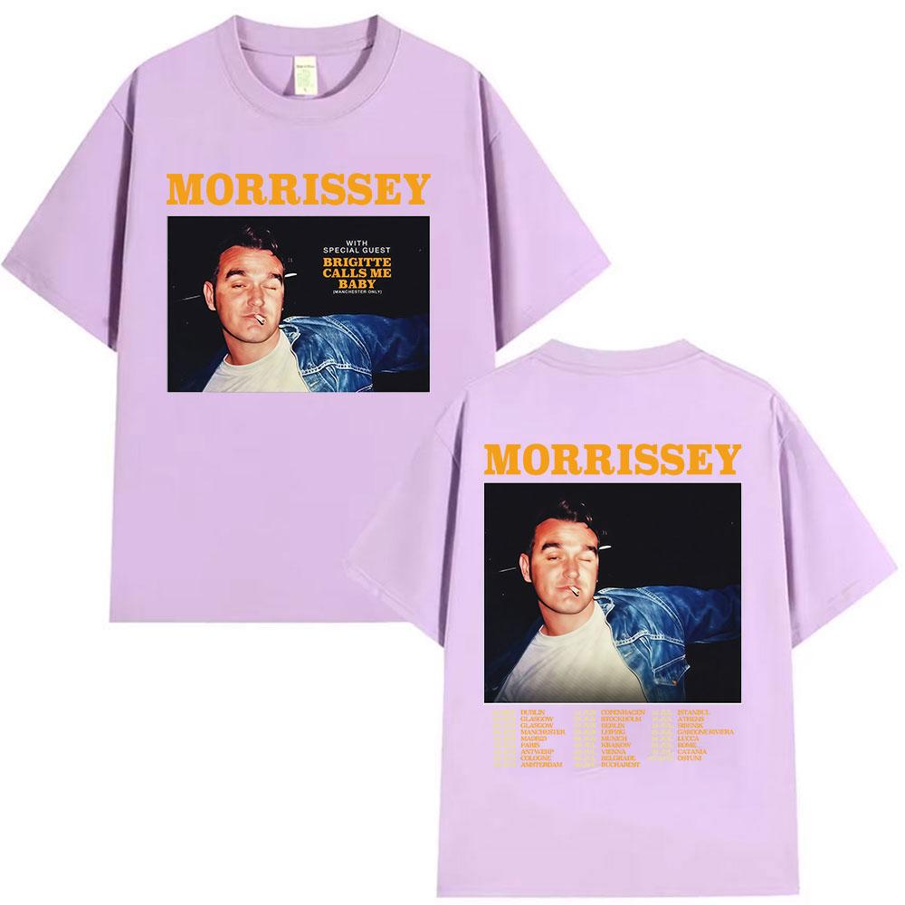 Morrissey Bricitte Calls Me Baby Tour 2025 Graphic T Shirts Unisexs Vintage Oversized Cotton Tshirt Hip Hop Loose Clothing Tshirt