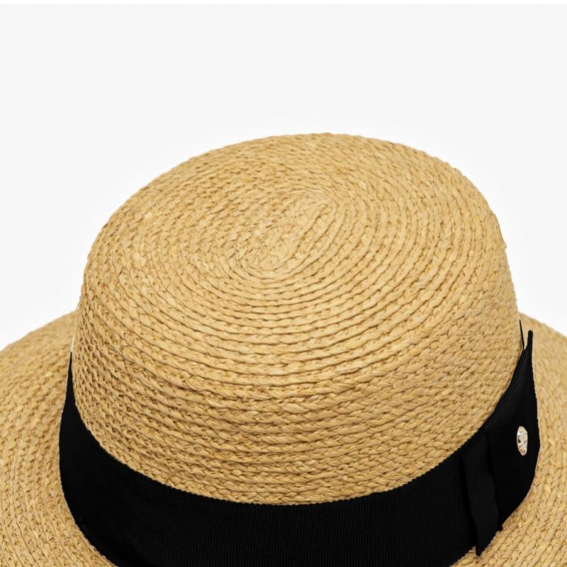 Helen Kaminski Boater Hat Bucket Hat Natural Black Ntbk Hat51545