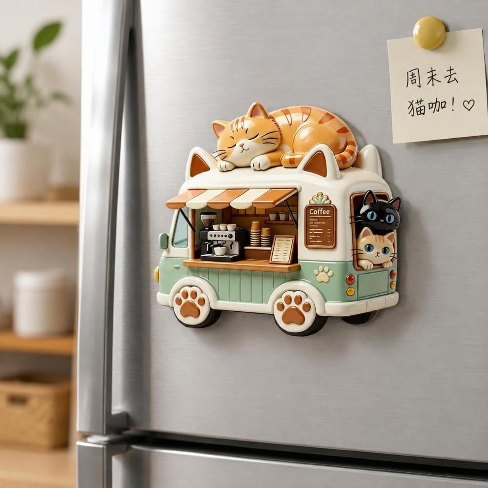 Simulation Cat Fridge Magnet 3D Relief Decorative Fridge Magnet Refrigerator Decoration