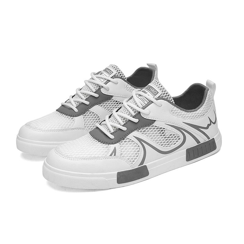 Men’s Sports Shoes Summer Breathable Casual Skateboard Shoes Plus Size White Running Sneakers Shoes for Students