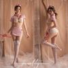 Sex Lingerie Sexy Pure Desire Wind Perspective Three-point Seduction Strap Short Skirt Bed Tease Nurse Passion Suit