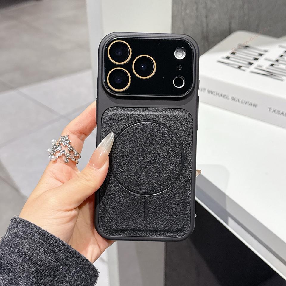 Magnetic Phone Case for For Iphone 17 11 12 13 14 1 16 Pro Max Official Leather Wireless Charge Protector Cover