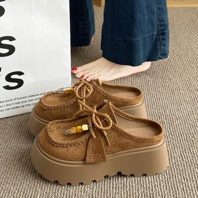 Женские шлепанцы с толстой подошвой и высокой платформой, новые модели лета и осени 2025 года, маленькие, удобные и красивые шлепанцы Кен.