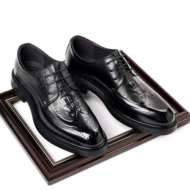 Мода Горячая Распродажа Мужская Деловая Формальная Обувь Модная Одежда Повседневная Обувь Классические Кожаные Оксфорды Узор Крокодиловой Кожи Мужская Деловая Обувь
