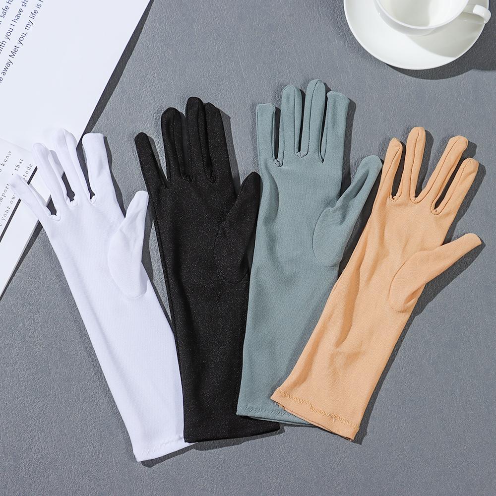 Women Mid-long Thin Etiquette Gloves Anti UV Driving Gloves Sunscreen Gloves