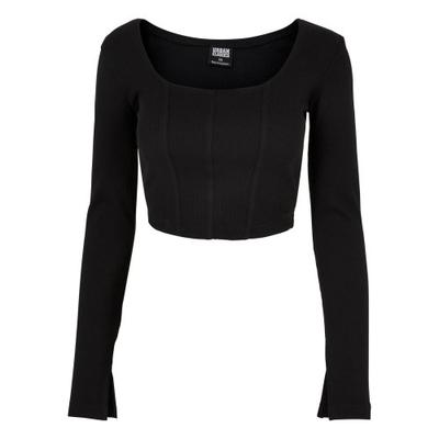 Urban Classics Womens/Ladies Ribbed Cropped Long-Sleeved Top