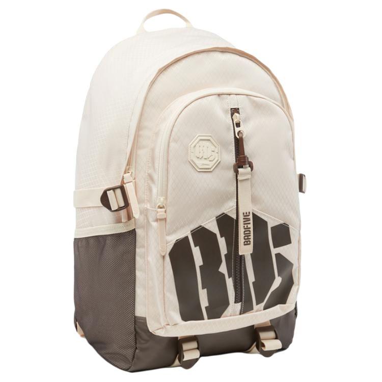Li Ning Badfive Fashion Sports Casual Workwear Zipper Backpack Unisex Backpack Rock-White Gray Slate-Brown ABSU337-3