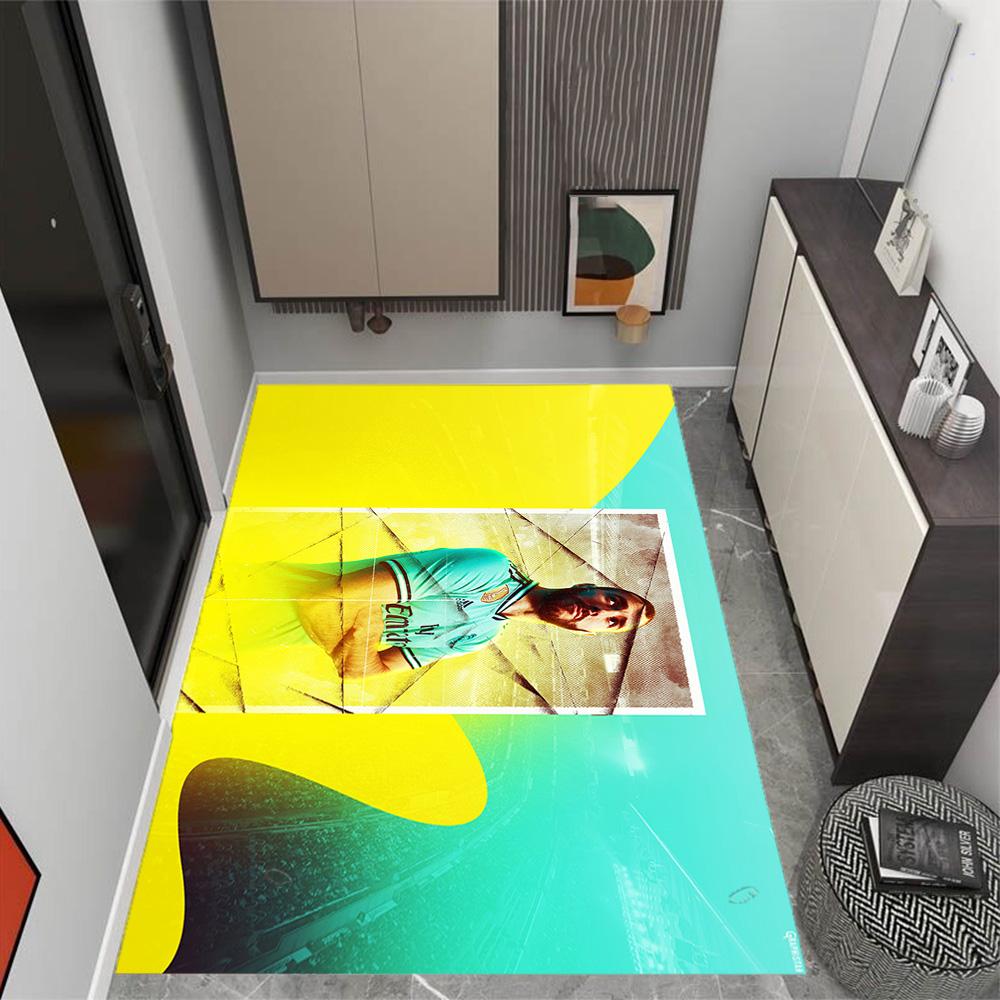 Football Player Action Floor Mat Suitable for Decorate room Outdoor Foyer Dining Room Antislip Carpet Office home decor