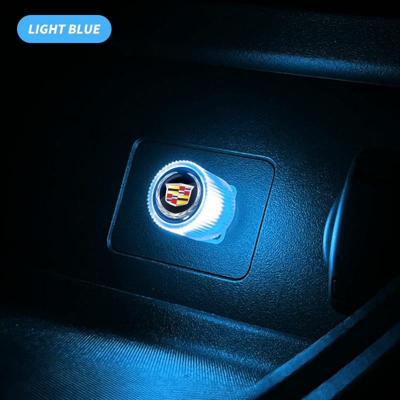 Автомобильная мини-USB светодиодная лампа для создания атмосферы, декоративные лампы с логотипом Cadillac Escalade CTS ATS SRX XTS XT5 STS CT5 CT6 BLS XLR