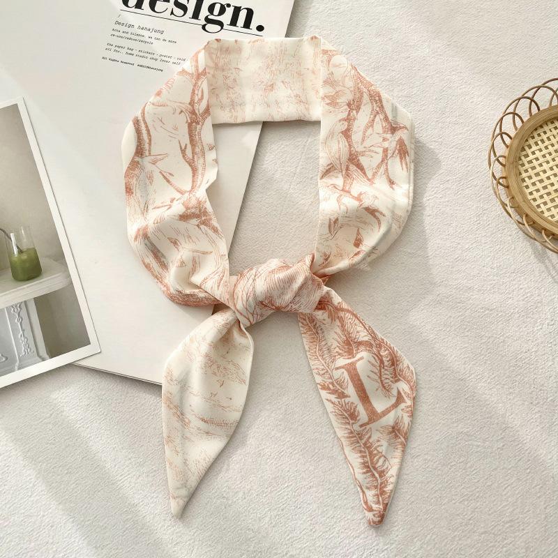 Long Silk Scarf Atmosphere New Thin Narrow Tie Bag Gift Strap Headband Small Tie