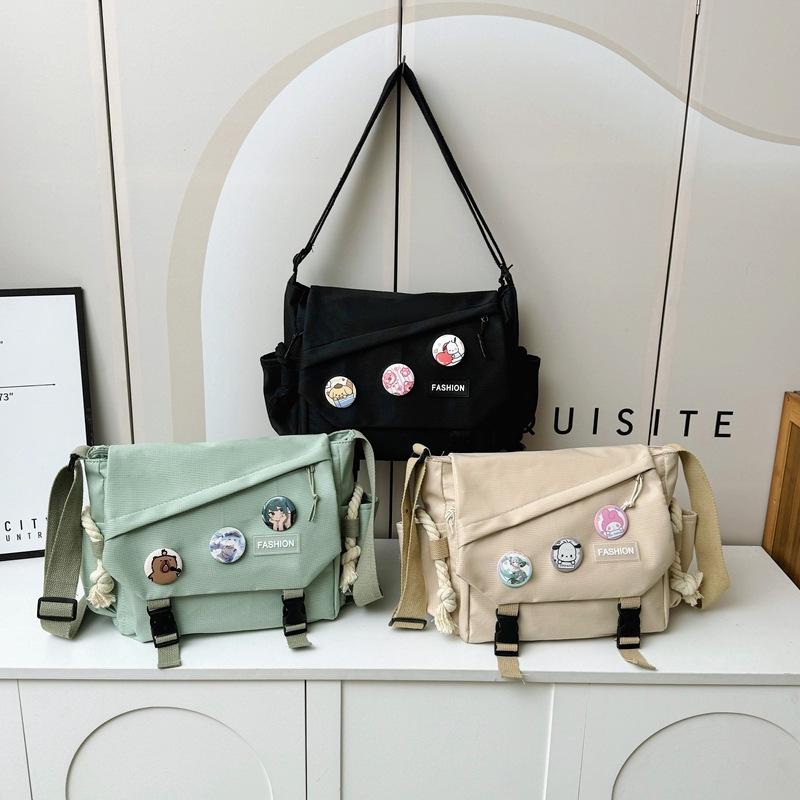 Весна 2025 новая большая вместительная сумка через плечо, студенческая портативная сумка-мессенджер для учебы и работы, портативная сумка-тоут