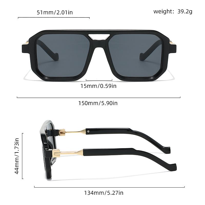 Модные авиаторы в квадратной оправе с двойным мостиком, защита от УФ-лучей - Европейский и американский стиль