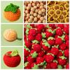 Cartoon Wool Cute Fruit Sunflower Hand Knitted Strawberry Handmade Crochet Pumpkin Fruit  Keychain