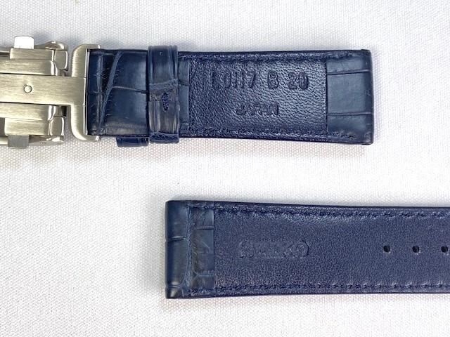 L0H7012J9 SEIKO Presage 20-миллиметровый кожаный ремешок с пряжкой для и других, Крокодил, Темно-синий, SARX053/ 6R15-03V0