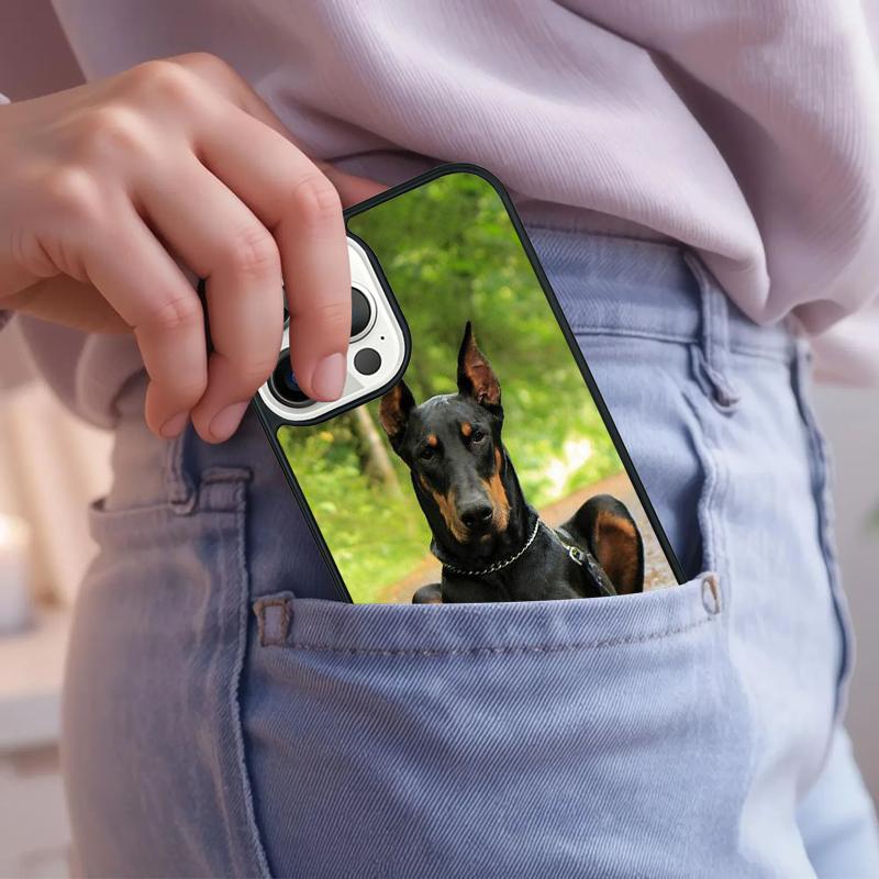 Animals Doberman dog Phone Case For iPhone 17 Air 15 16e 14 13 Pro Max Coque 12 11 Pro Max PLUS cover