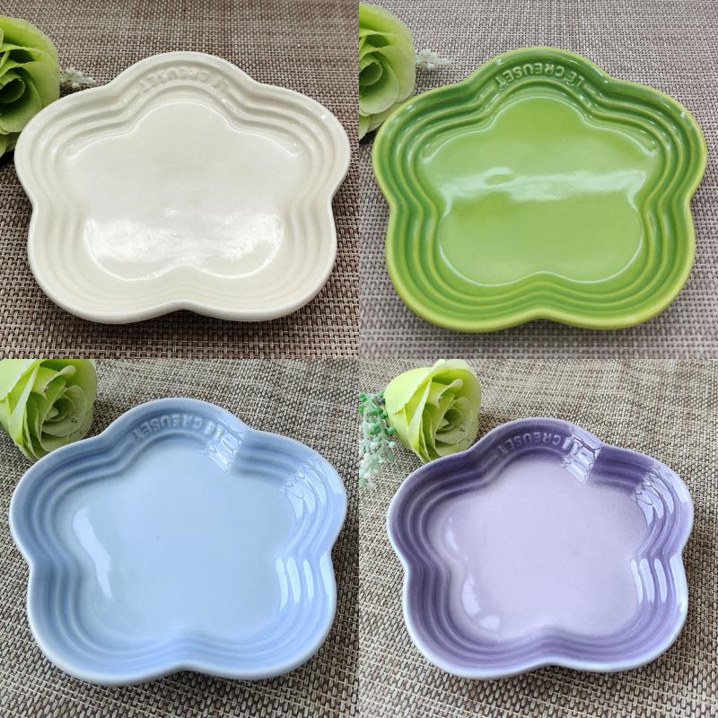 5.5inch Plum Blossom Small Plate Sauce Plates French Cool Color Cake Dish Gradual Spit Bone Dishs Tableware Ceramic Dessert