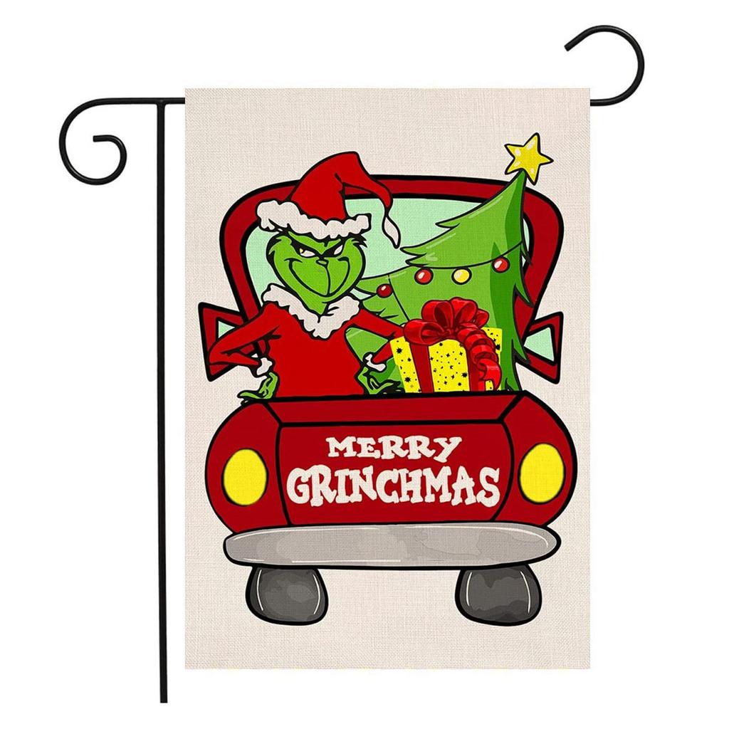 Christmas Welcome Garden Flag Floral Cartoon Double Sided Vertical Rustic Farm-house Yard Seasonal Holiday Outdoor Decor 12×18 Inch