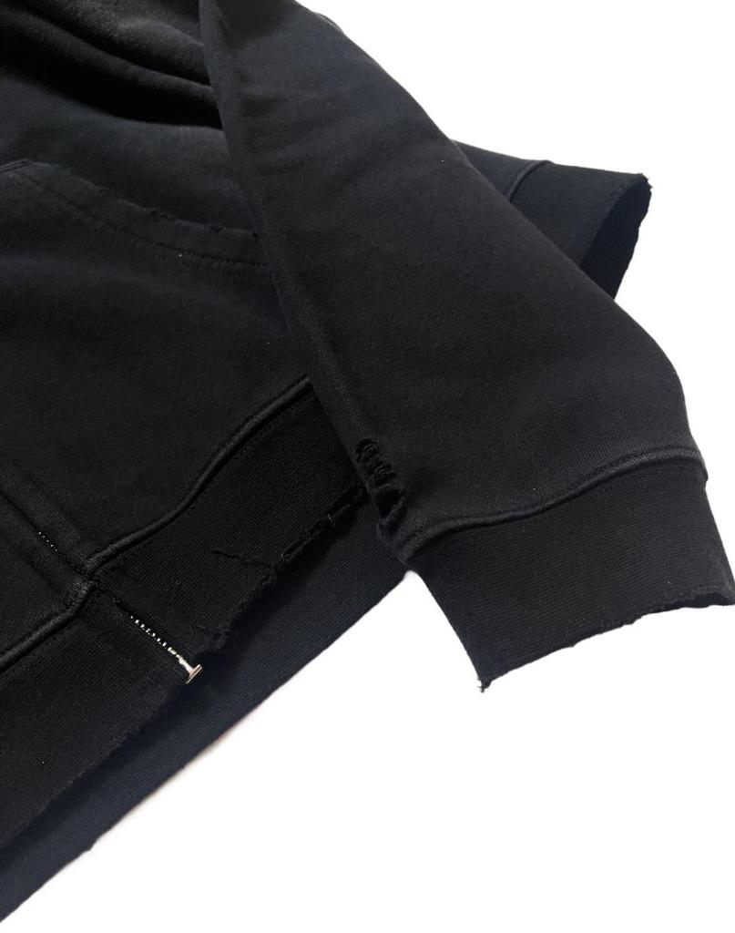 2025 Autumn/Winter Distressed Letter Print Zipper Hoodie One Piece