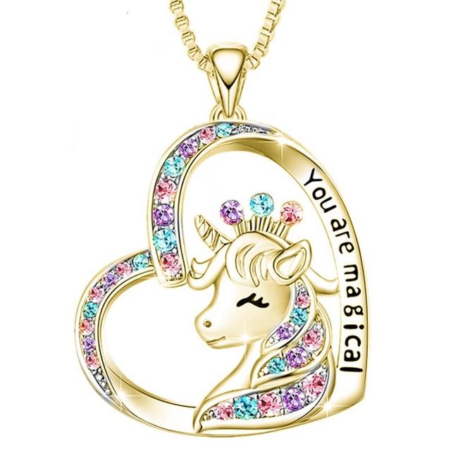 Изысканное модное ожерелье Love Unicorn с подвеской Crystal Unicorn для женщин, украшения в виде животных, подарок на годовщину свадьбы