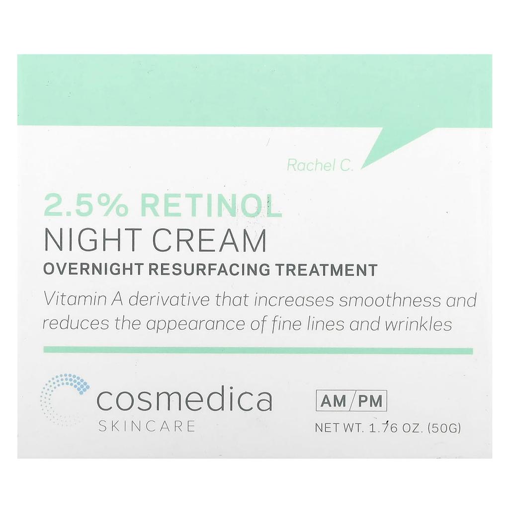 Retinol 2.5% Night Cream, Overnight Resurfacing Treatment, 50 G (1.76 Oz)