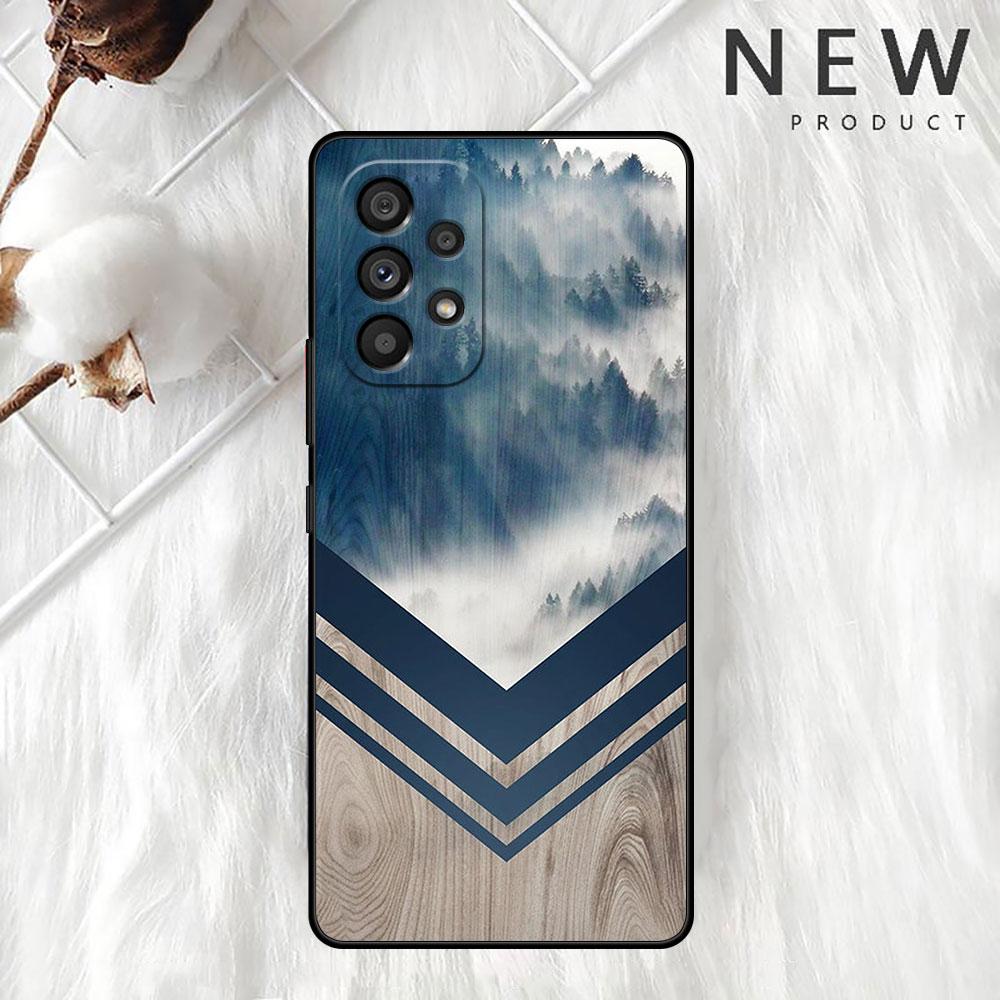 Чехол с лесной геометрией, деревом и природой для Samsung Galaxy A52 A53 A13 A12 A32 A33 A51 A21s A71 A23 A31 A22 5G, черный чехол для телефона