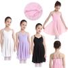 Детское шифоновое танцевальное платье без рукавов для девочек, гимнастический трико, юбка, балетный костюм