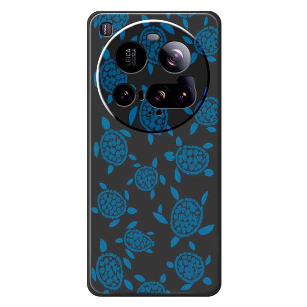 For Xiaomi 15 Ultra Case Blue Turtle Pattern Printing Straight Edge TPU Phone Back Cover