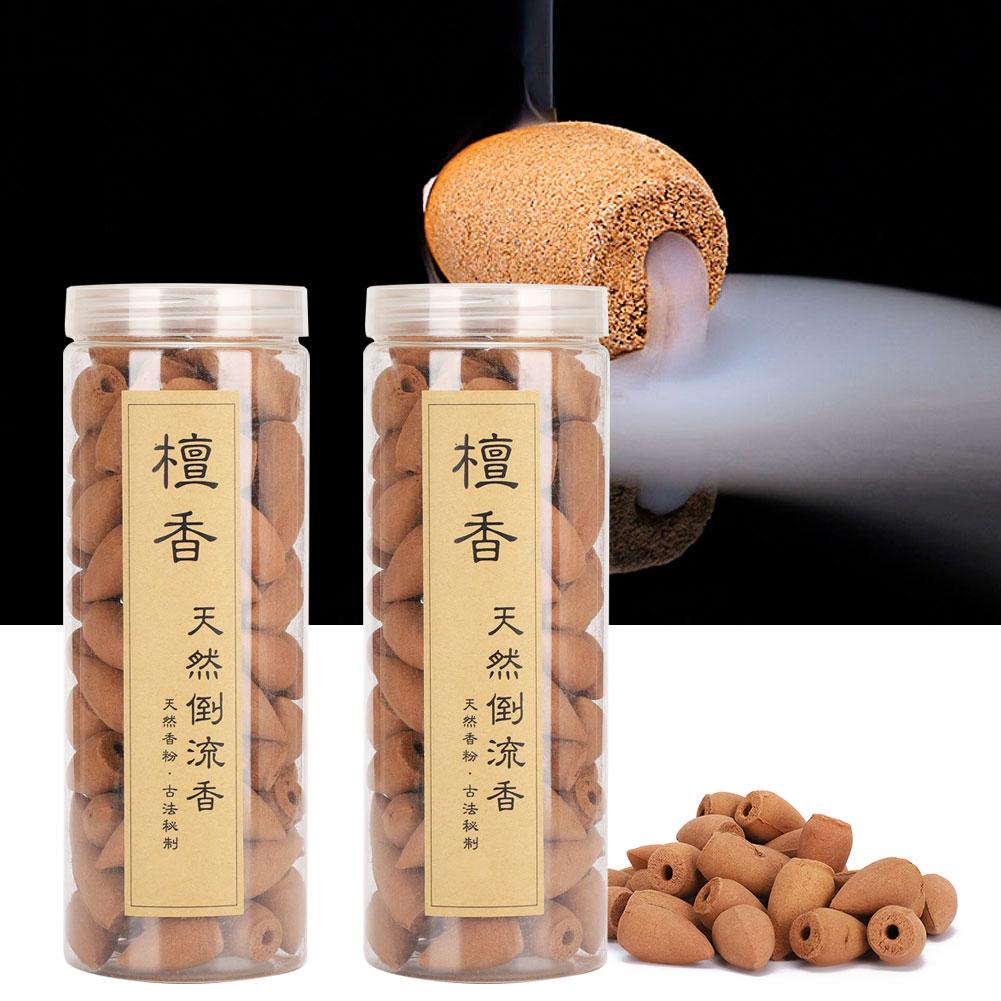 2 банки обратный поток благовоний конусы водопад натуральный аромат сандалового дерева очистка воздуха в помещении