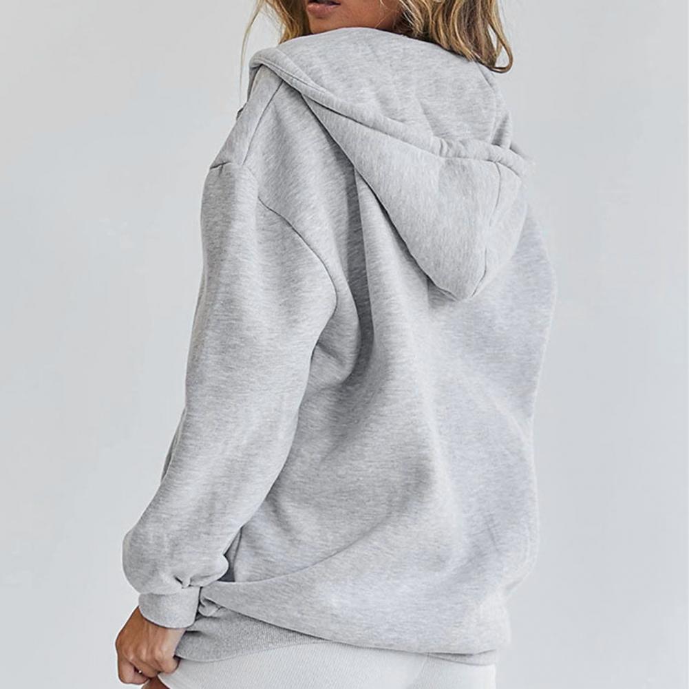Осенняя женская однотонная толстовка, пальто, свободная посадка, с капюшоном, на шнурке, с длинными рукавами, карманами, негабаритная повседневная верхняя одежда с капюшоном