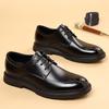 Модная весенне-осенняя мужская удобная деловая британская повседневная кожаная обувь, классическая мужская корейская мода, на шнуровке, маленькая кожаная обувь