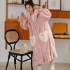 Princess Plush Bathrobe Gown Thick Home Clothes Soft Robes Winter Warm Hooded Flannel Nightgown Women Cute Cartoon Sleepwear