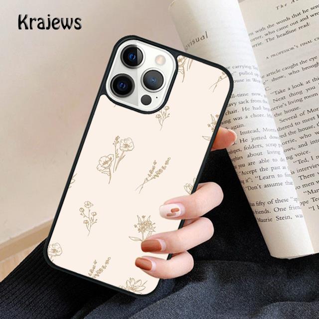 Минималистичный цветочный чехол для телефона iPhone 17 Air 16 15 14 Max Plus 11 12 13 Pro Max Чехол для телефона coque Fundas