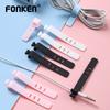 FONKEN 5PCS Silicone Reusable Fastening USB Cable Strap Tape Soft Wire Organizer Management Earphone Cable Date Cable Tie Cord Cables