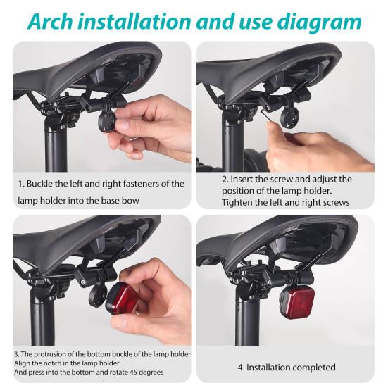 Велосипедный задний фонарь с датчиком тормоза, водонепроницаемый, USB-перезаряжаемый, для горного, дорожного велосипеда, крепится на подседельный штырь/седло, предупреждающий задний фонарь для ночной езды