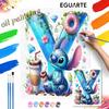 Stitch Donut Coffee Oil Paint Digital Painting Art Kit Handmade DIY Painting Kit Home Decor
