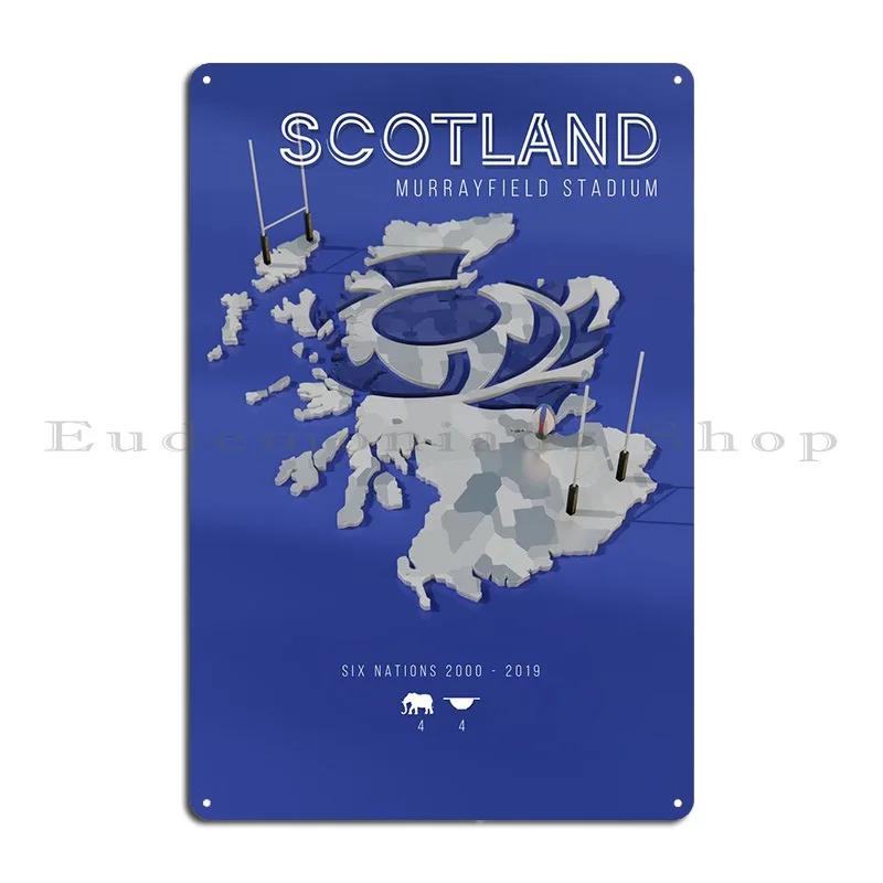Scotland Rugby Six Nations Metal Sign Bar Cinema Iron Mural Design Tin Sign Poster