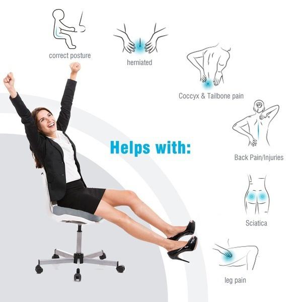 Гелевая подушка для домашнего офиса, подушка для автомобильного сиденья для ортопедического облегчения боли, удобная подушка для стула с памятью, защита поясничного отдела позвоночника