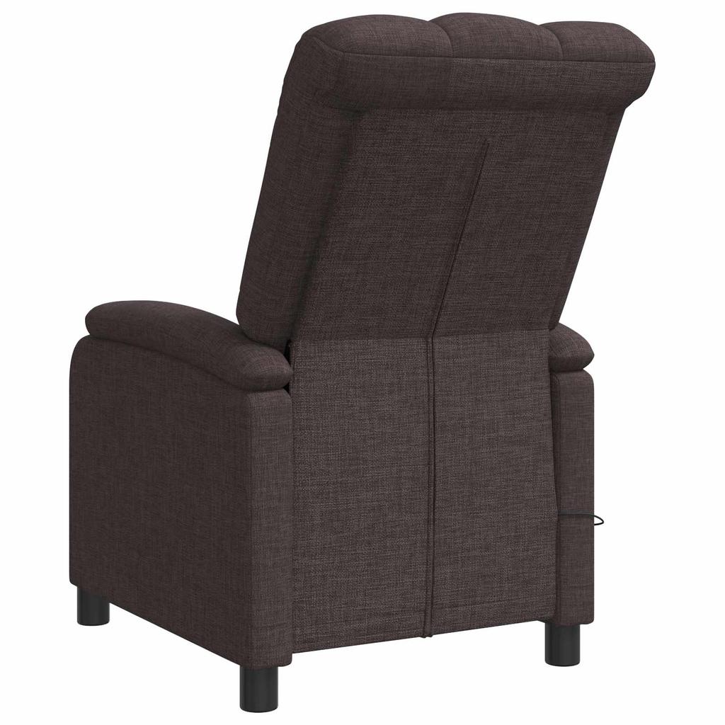 Massage Relax Chair Dark Brown Fabric