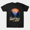 Мужская черная футболка с принтом Gravity Falls, принт термотрансферной бумагой без обрезки, хлопковая футболка