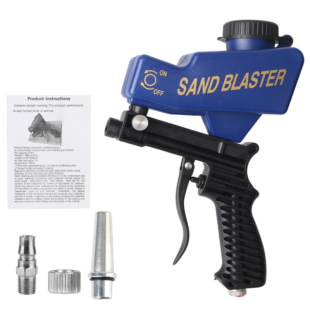 Пневматический пескоструйный пистолет Набор Пневматический пескоструйный набор Регулируемый пескоструйный аппарат Устройство для удаления ржавчины Гравитационный пескоструйный пистолет