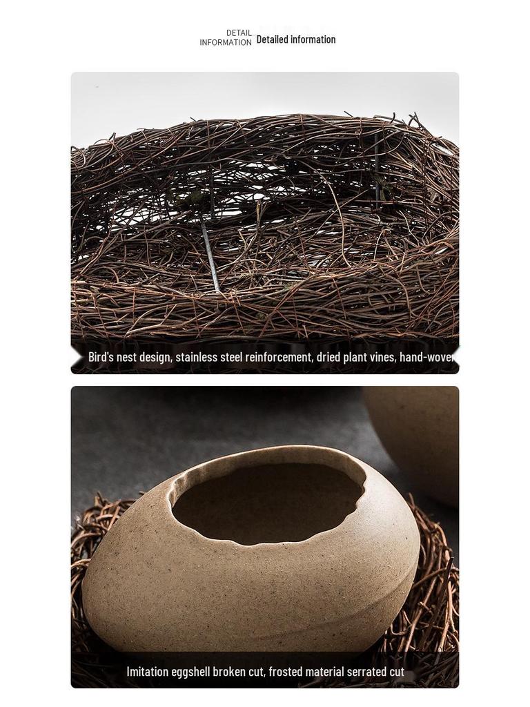 Креативная десертная миска из скорлупы страусиного яйца - Уникальная керамическая посуда для холодных напитков и барбекю