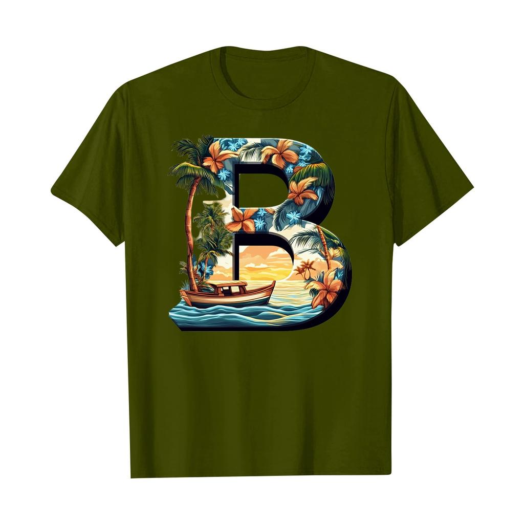 Women's Fashion Printed Casual Pleated Round Short Sleeve T-Shirt Top