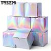 50pcs Mini Gift Boxes Iridescent Gift Boxes Tiny Cardboard Boxes Favor Boxes Candy Treat Boxes for Birthday Wedding Party Bridal Shower Packaging Box