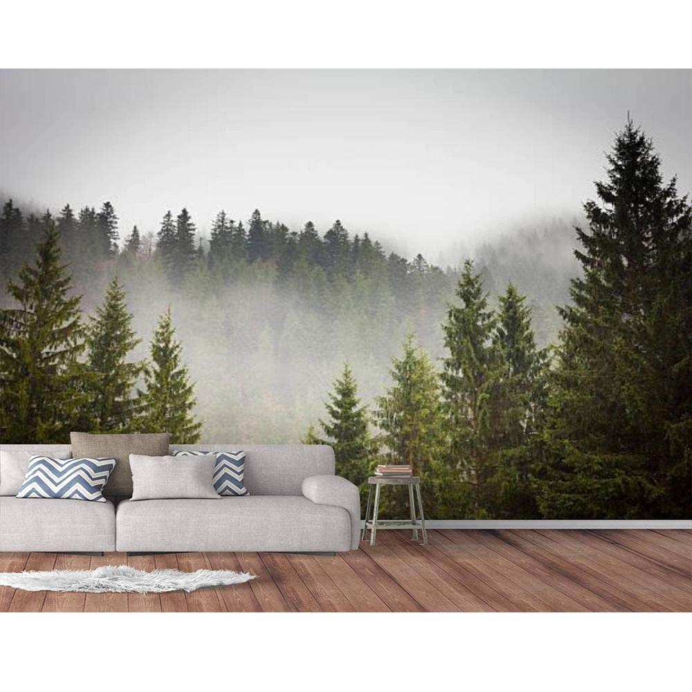 Современные настенные росписи 3D обои с изображением елового леса Съемные настенные наклейки для гостиной спальни Настенная роспись