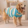 Простой свитер в полоску для крупных собак на осень и зиму, универсальный, на двух лапах, без рукавов, одежда для собак золотистого ретривера